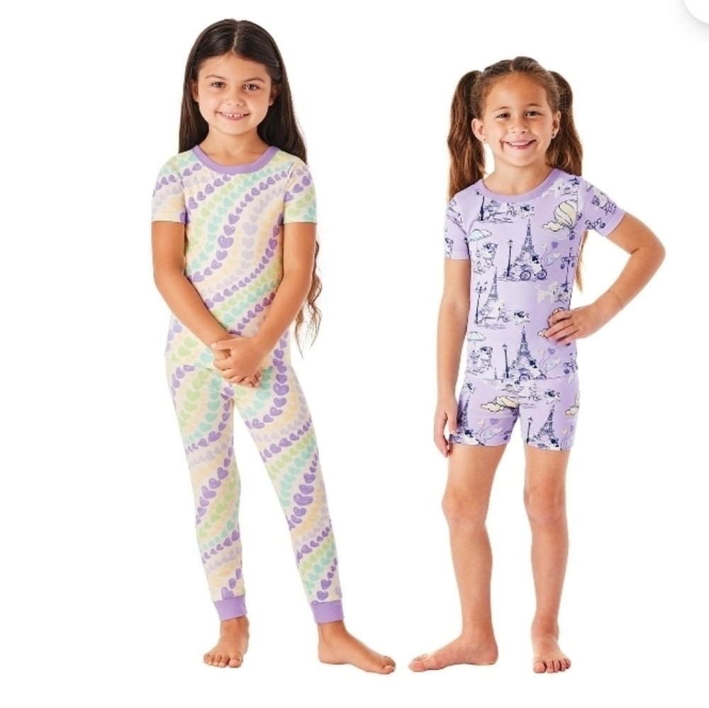 Member's Mark Girls 4-Piece Organic Cotton Pajamas